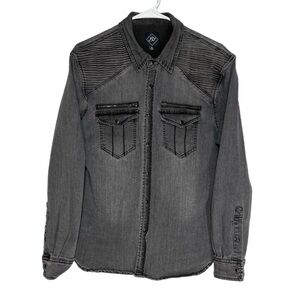 Dillards Men’s Long Sleeve Stretch Denim Shirt Size Medium